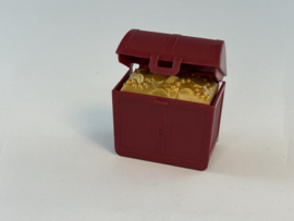 Schatkist donkerrood met munten Duplo
