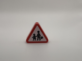 Verkeersbord voetgangers wit Duplo