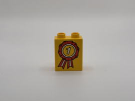 2 nops blok hoog geel rozet Duplo