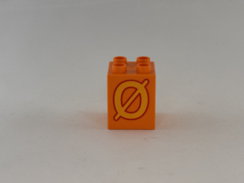 Blok 4 nops hoog oranje Ø en Ö  Duplo