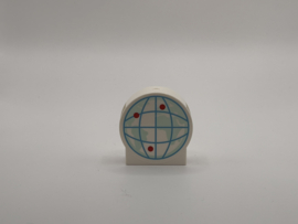 Blok rond 2 nops wit wereldbol Duplo