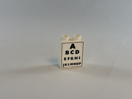 2 nops blok hoog wit oogkaart Duplo