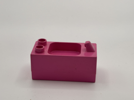 Aanrecht / wasbak met spoelbak en kraan donker roze Duplo