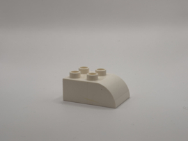 4 nops blok met afgeronde hoek wit Duplo