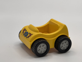 Raceauto geel nr. 4 met grijze velg Duplo