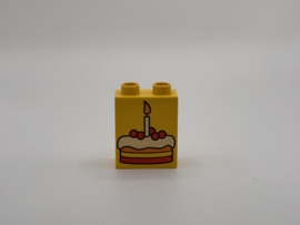 2 nops blok hoog geel taart Duplo