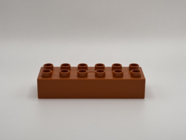 12 nops blok donkeroranje / bruin Duplo