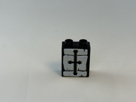 2 nops blok hoog zwart kruis Duplo