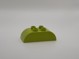 Blok 2x4 met gebogen zijkanten limoengroen Duplo