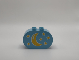 Ovaal blok maan en zon medium azuurblauw Duplo