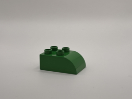 4 nops blok met afgeronde hoek  groen Duplo