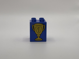 Trofee op blok hoog blauw Duplo