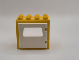 Kozijn geel met poort / gleuf wit  2x4 Duplo