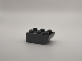 Blok 2x3 met omgekeerde helling  donkergrijs Duplo