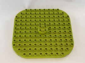 Bouwplaat met verhoging  in het midden limoengroen Duplo