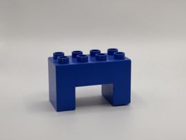 8 nops blok hoog met uitsparing aan de onderkant blauw Duplo