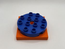 Draaischijf oranje en blauw Duplo