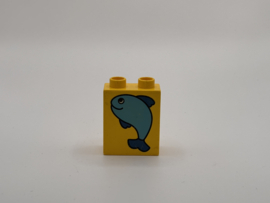 2 nops blok hoog geelvis dik  Duplo