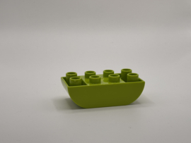 Blok 2x4 met gebogen onderkant limoengroen Duplo