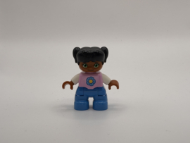 Meisje getint met bloem Duplo