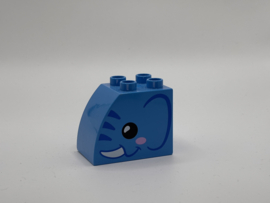 Olifanten kop blok donker azuurblauw Duplo
