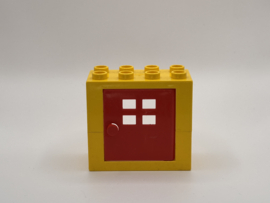 Kozijn geel met deur rood 2x4 Duplo