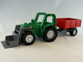 Tractor met schep en aanhanger Duplo