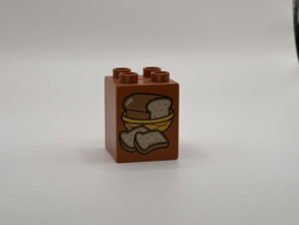 Brood op blok hoog bruin Duplo
