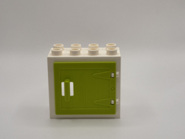 Kozijn wit met raam / staldeur limoengroen 2x4 Duplo