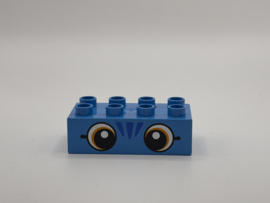 Ogen poes blok donker azuurblauw Duplo