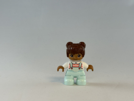 Meisje getint met tuinpak Duplo