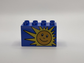 Zon op blok hoog blauw Duplo