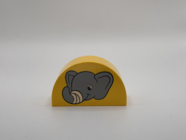 Halfrond blok met olifant geel Duplo