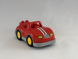 Auto rood met grijze strepen Duplo