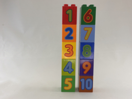 Blok 4 nops hoog getallen 1 t/m 10 Duplo