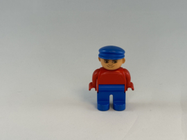 Boer blauwe broek, rode trui en blauwe pet Duplo