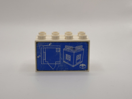 Bouwtekeningen op blok hoog wit Duplo