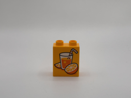 2 nops blok hoog helder lichtoranje sinaasappelsap Duplo