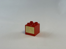 Ladekast rood met beige lade Duplo