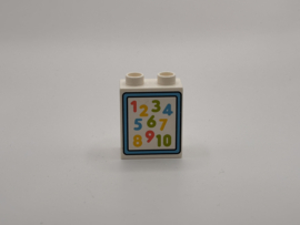 2 nops blok hoog wit 1 t/m 10 Duplo