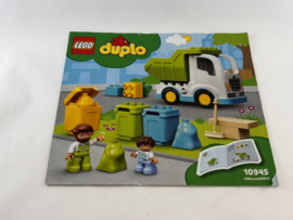 Bouwboekje 10945 vuilniswagen en recycling Duplo