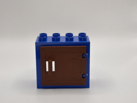 Kozijn blauw  met raam / staldeur bruin 2x4 Duplo