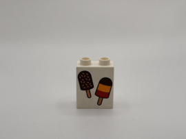 2 nops blok hoog wit ijsjes Duplo