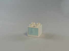 Ladekast wit met licht blauwe lade Duplo