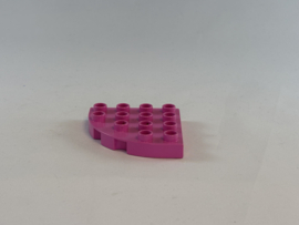 Plaat kwart rond roze Duplo
