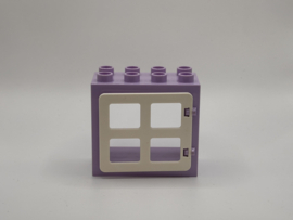 Kozijn  lavendel met raam / deur wit 2x4 Duplo