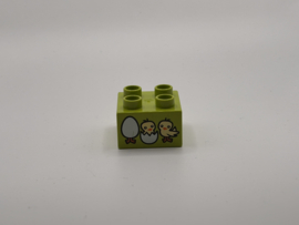 Kuiken in ei op blok limoengroen  Duplo