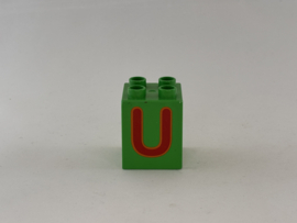 Blok 4 nops hoog felgroen U Duplo