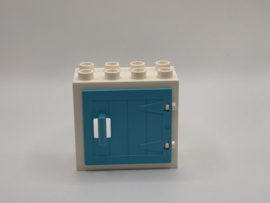 Kozijn wit met raam / staldeur azuurblauw 2x4 Duplo