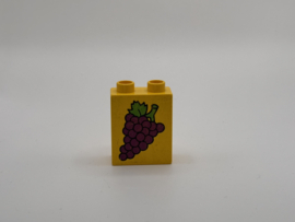 2 nops blok hoog geel druiven Duplo